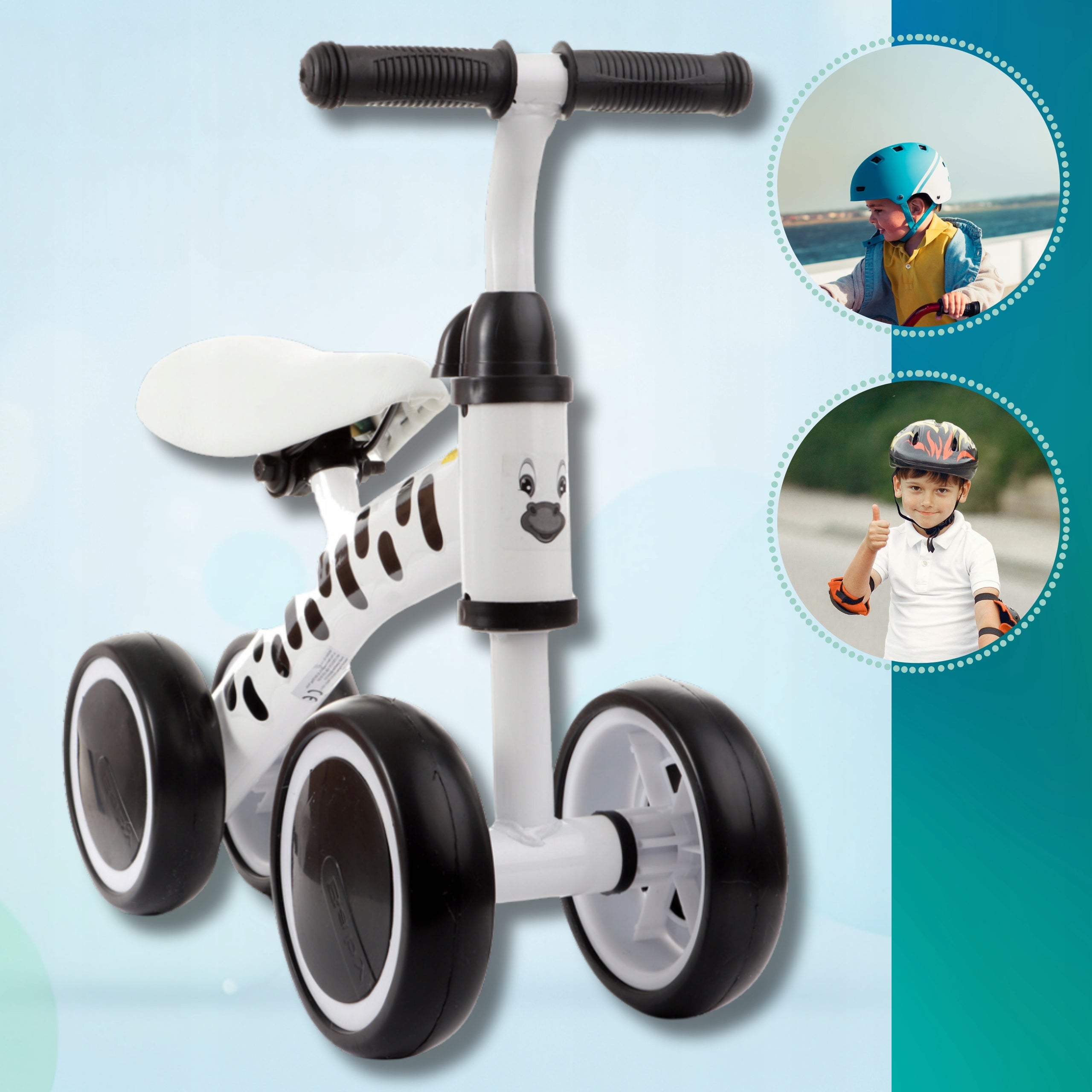 First balance bike Ride-on Pusher for Children 1+ Lightweight Color white black