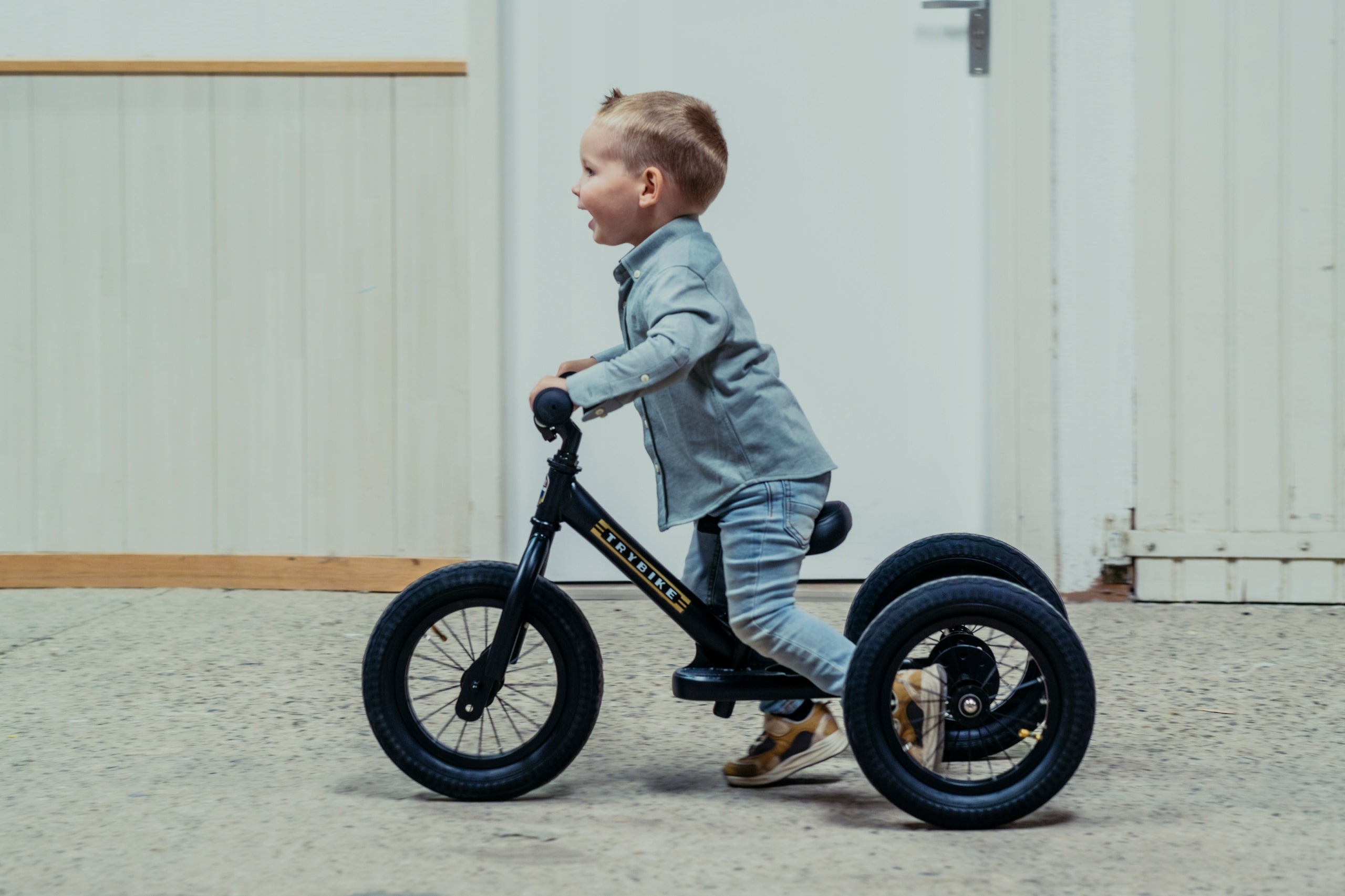First children's balance tricycle 2in1 - Trybike Black 15m+ Brand TryBike