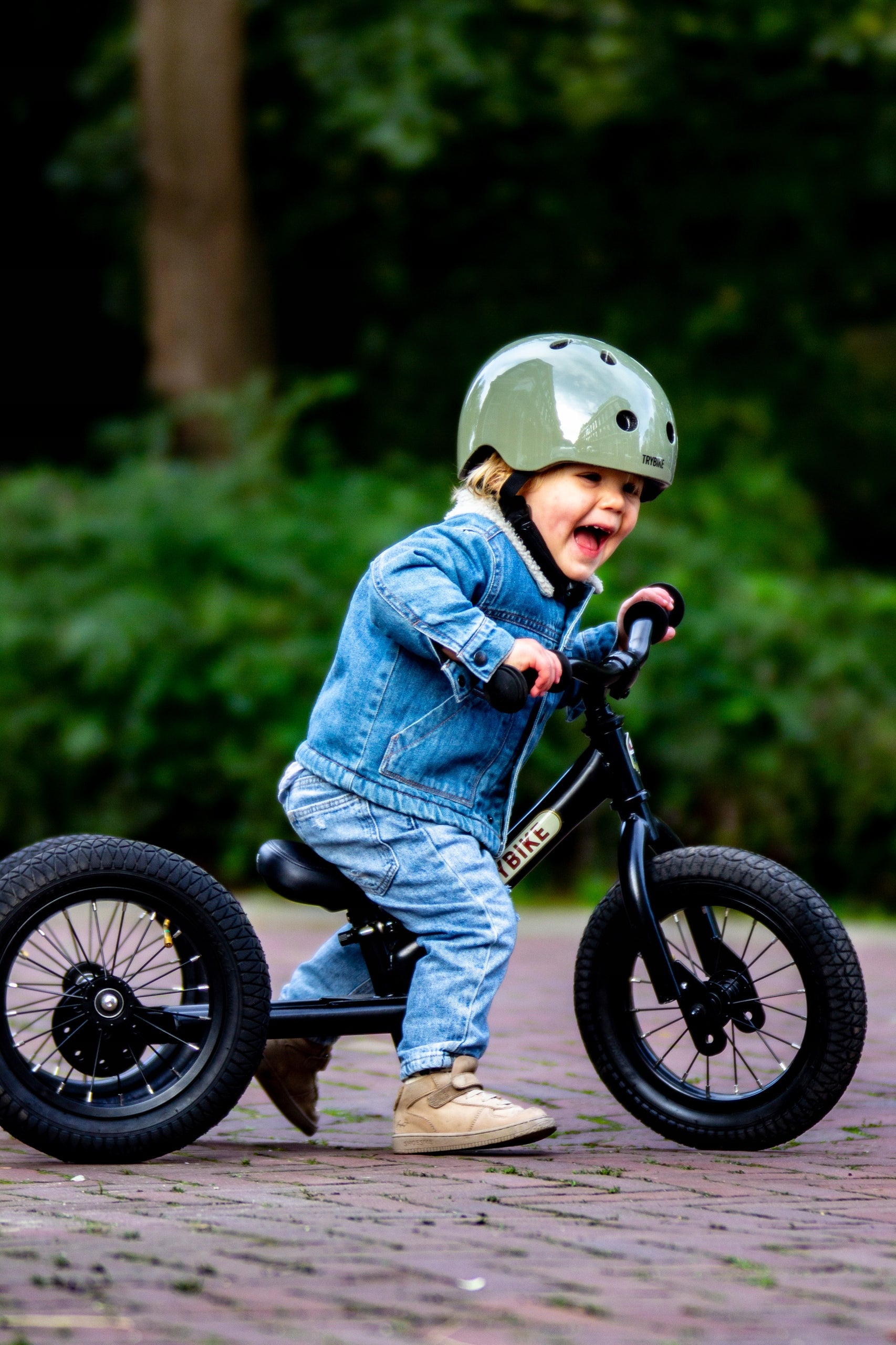 First children's balance tricycle 2in1 - Trybike Black 15m+ Kid's age 16+ months