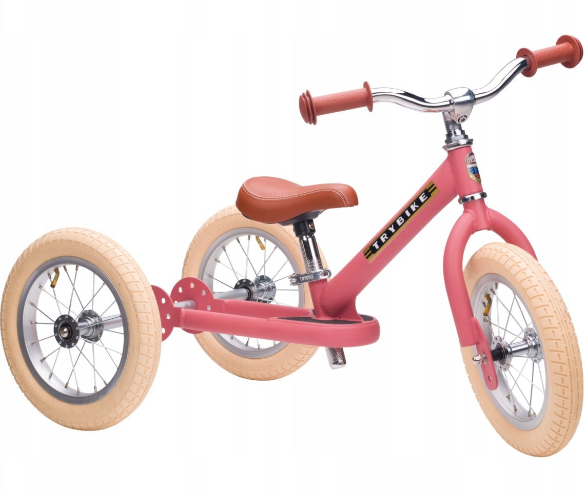 First children's balance tricycle 2in1 - Trybike Pink 15m+