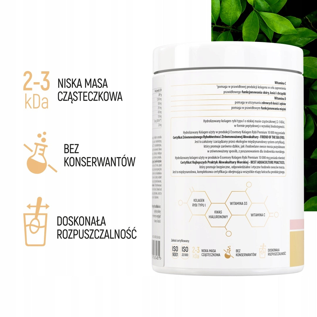 Fish Collagen 10000 mg Premium + Hyaluronic, Vitamin C D3 - For Beautiful Skin Expiration date at least 1 year from the date of purchase