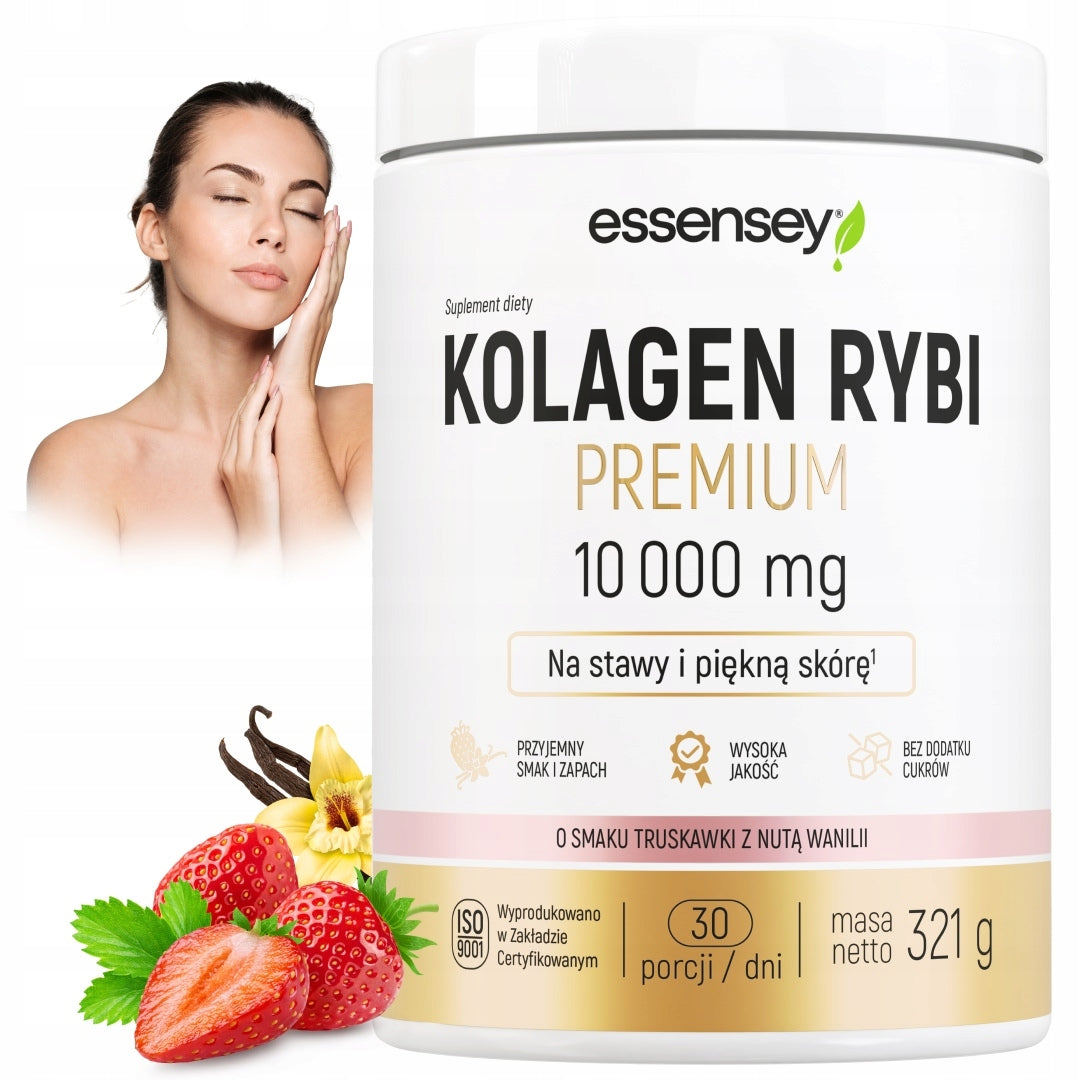 Fish Collagen 10000 mg Premium + Hyaluronic, Vitamin C D3 - For Beautiful Skin