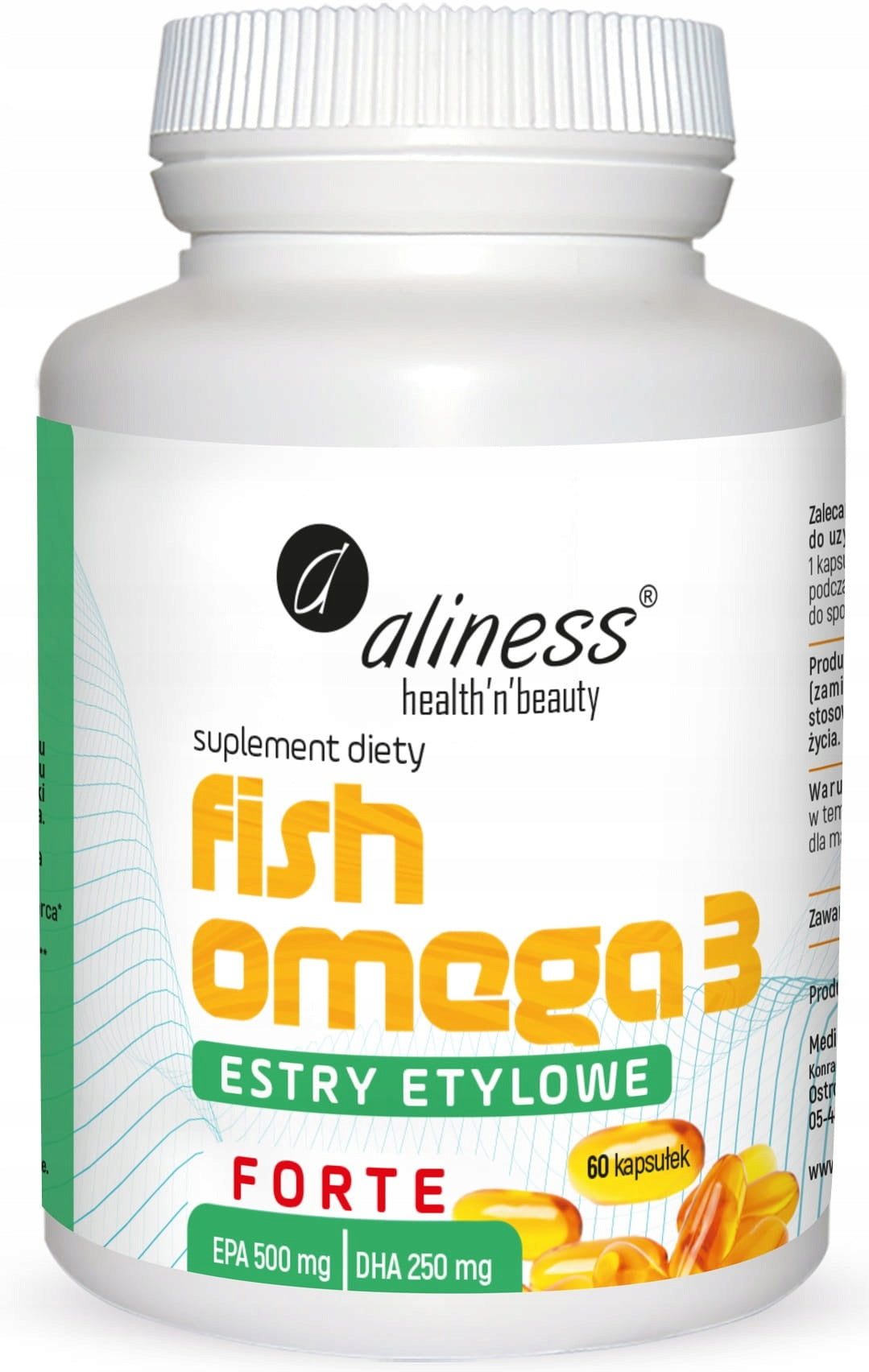 Fish Omega 3 FORTE Esters 500/250mg x 60 capsules ALINESS