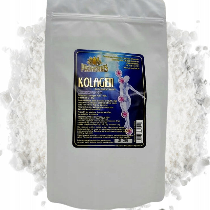 Fish collagen 200g + vitamin C for joints skin hair sea powder Brand Proherbis