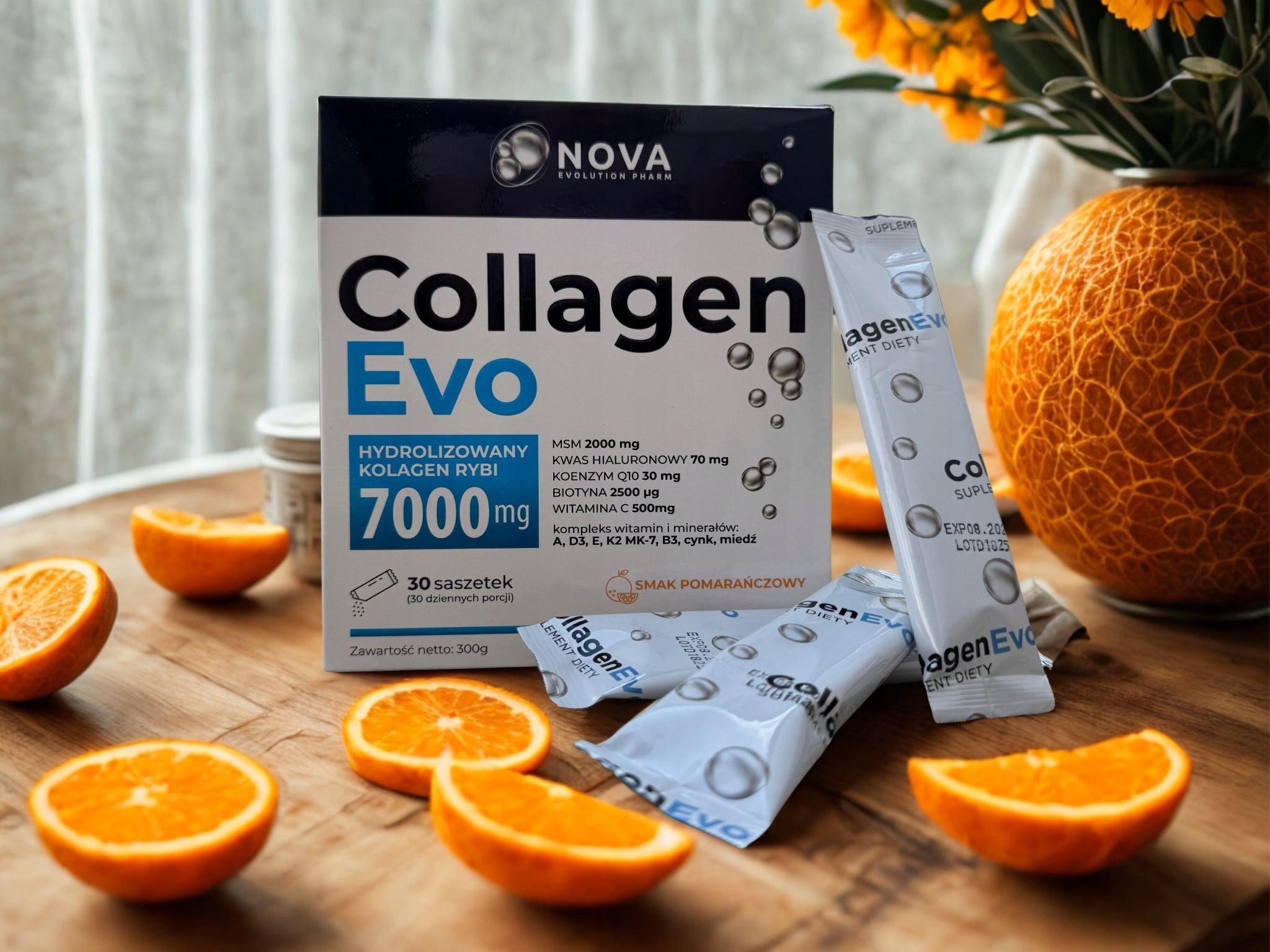 Fish collagen 7000 mg + vit C + MSM + HA + Q10 + A, D3, E, K2 MK7 + biotin Manufacturer code 5902003789904
