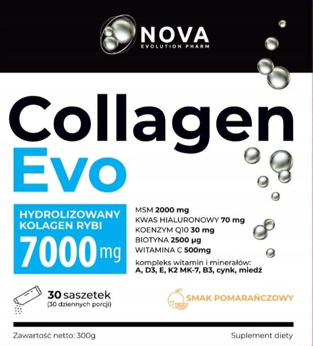 Fish collagen 7000 mg + vit C + MSM + HA + Q10 + A, D3, E, K2 MK7 + biotin