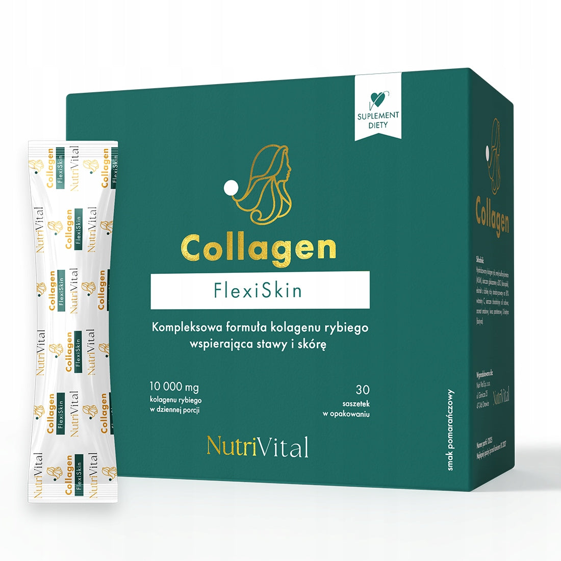 Fish collagen FlexiSkin 10 000 mg NutriVital 30 sachets joints, skin hair Medical device no