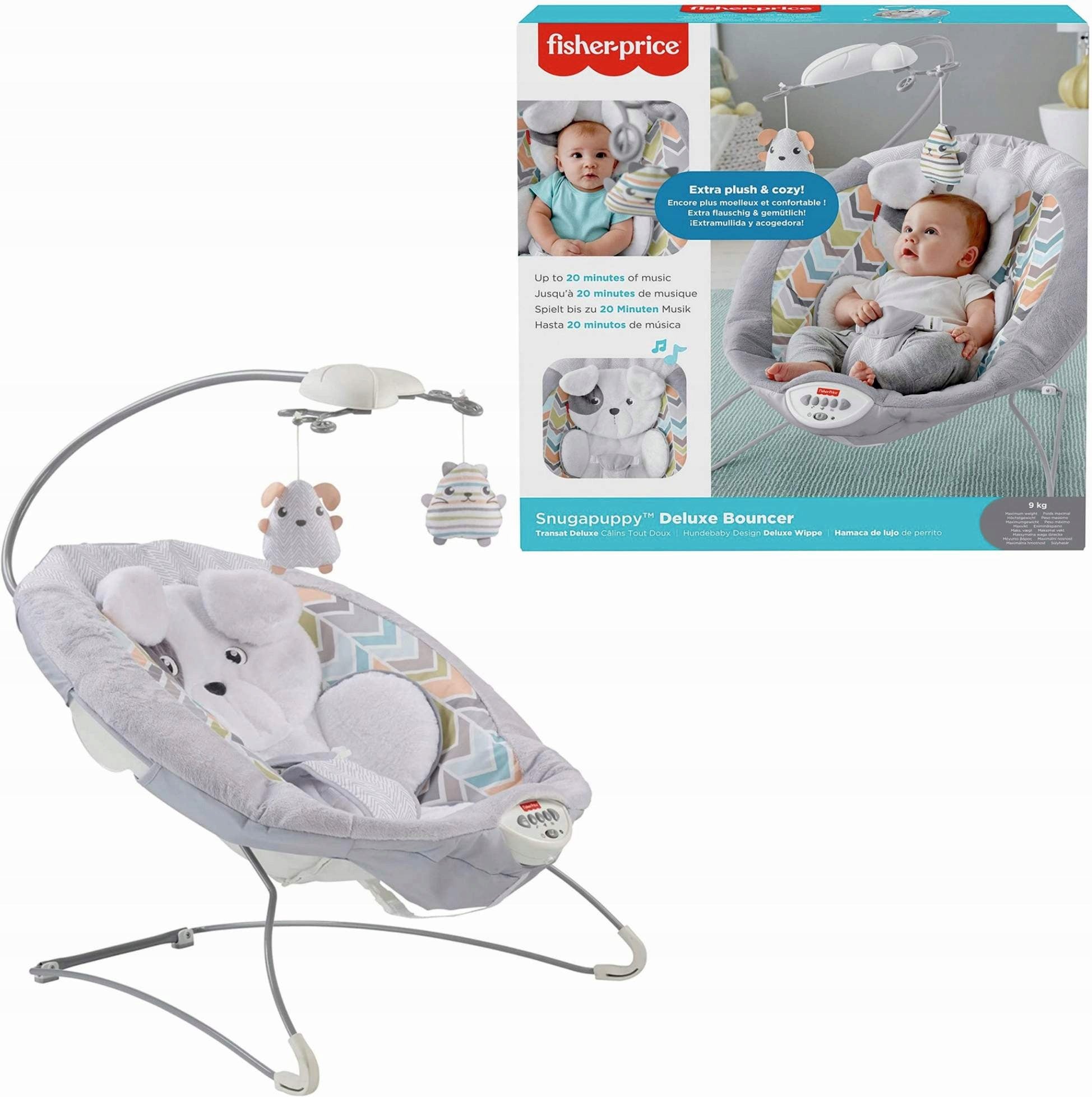 Fisher-Price Snuga puppy Deluxe rocker with Music Headband 0-9 kg