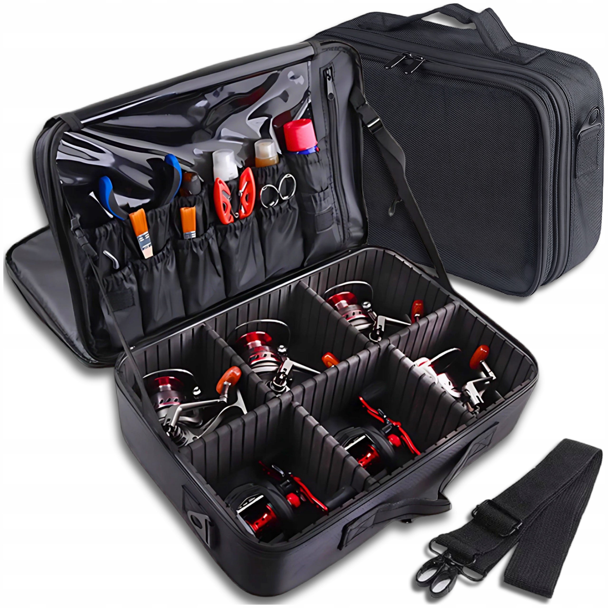 Fishing Bag RIGID Reel Organizer Large Bait Method Feeder
