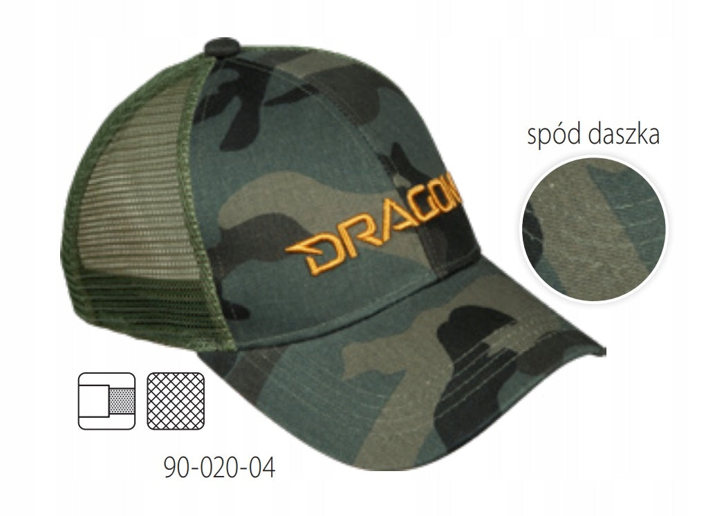 Fishing Baseball Cap DRAGON baseball camo mesh dark 90-020-04