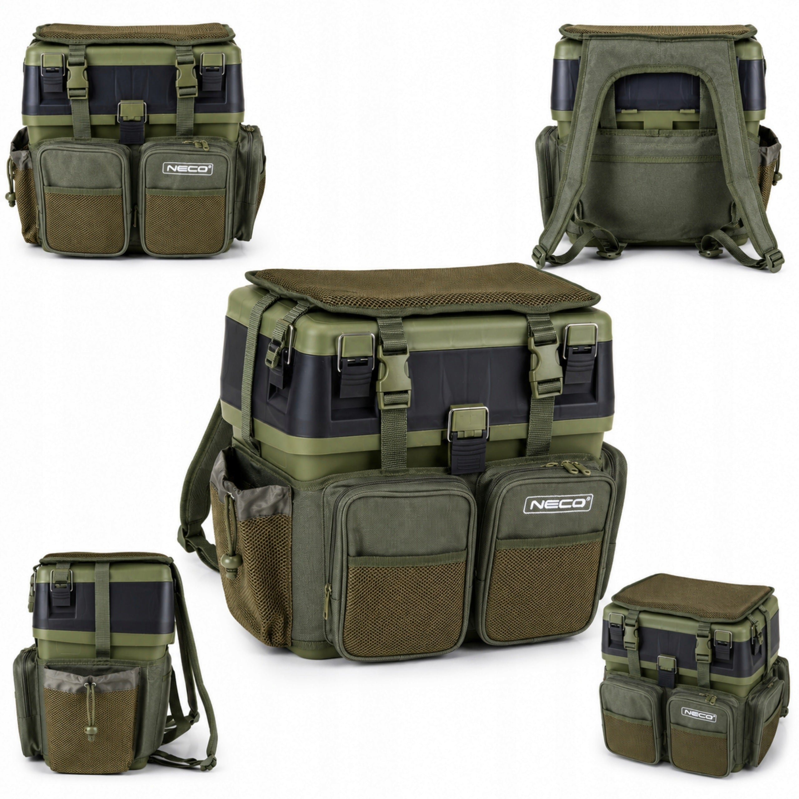 Fishing Box NECO 3in1 Basket Backpack Seat Organizer 140 kg Brand Neco