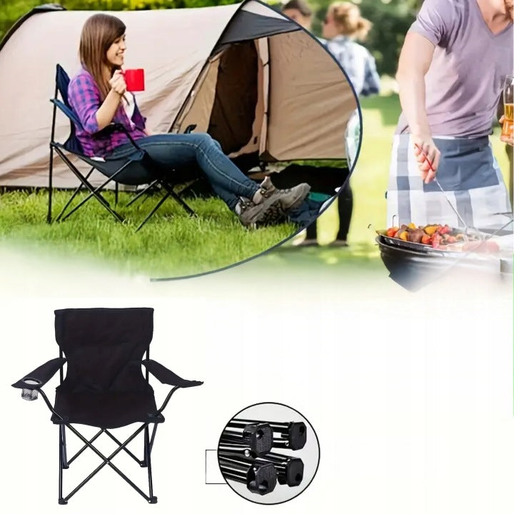 Fishing Chair Black Folding with Cover Brand no brand