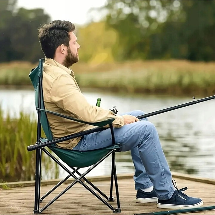 Fishing Chair Black Folding with Cover Color black