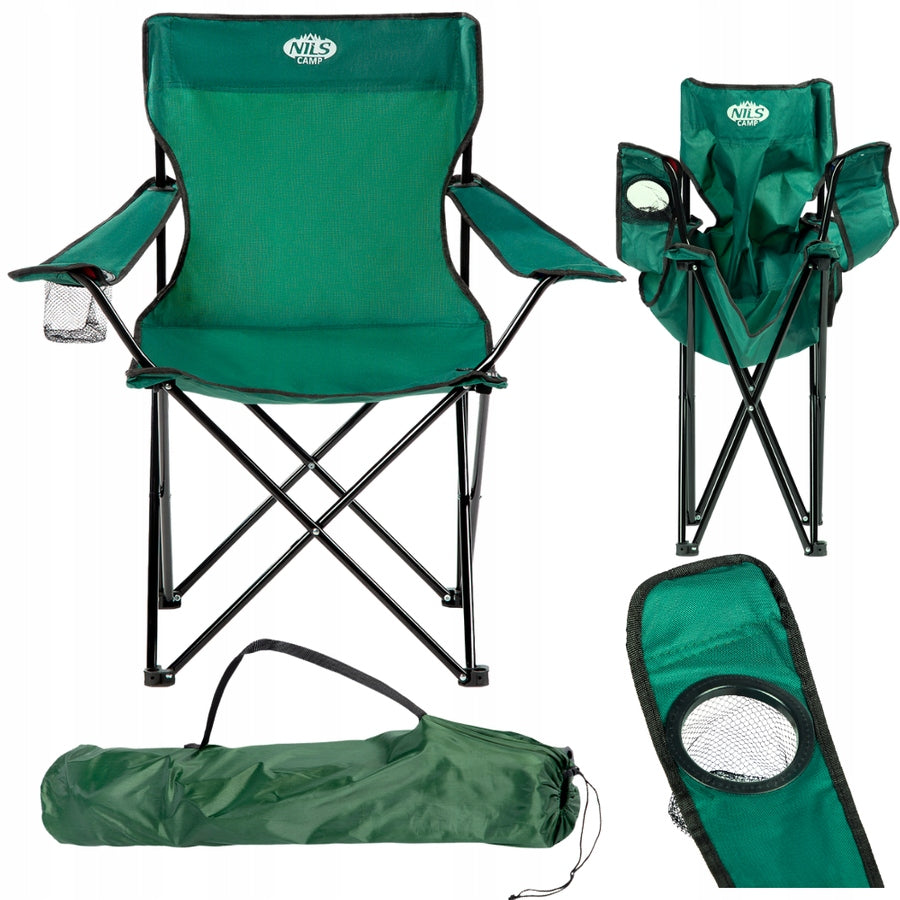 Fishing Chair Camping Chair Green Folding + NILS Cover Packaging status original