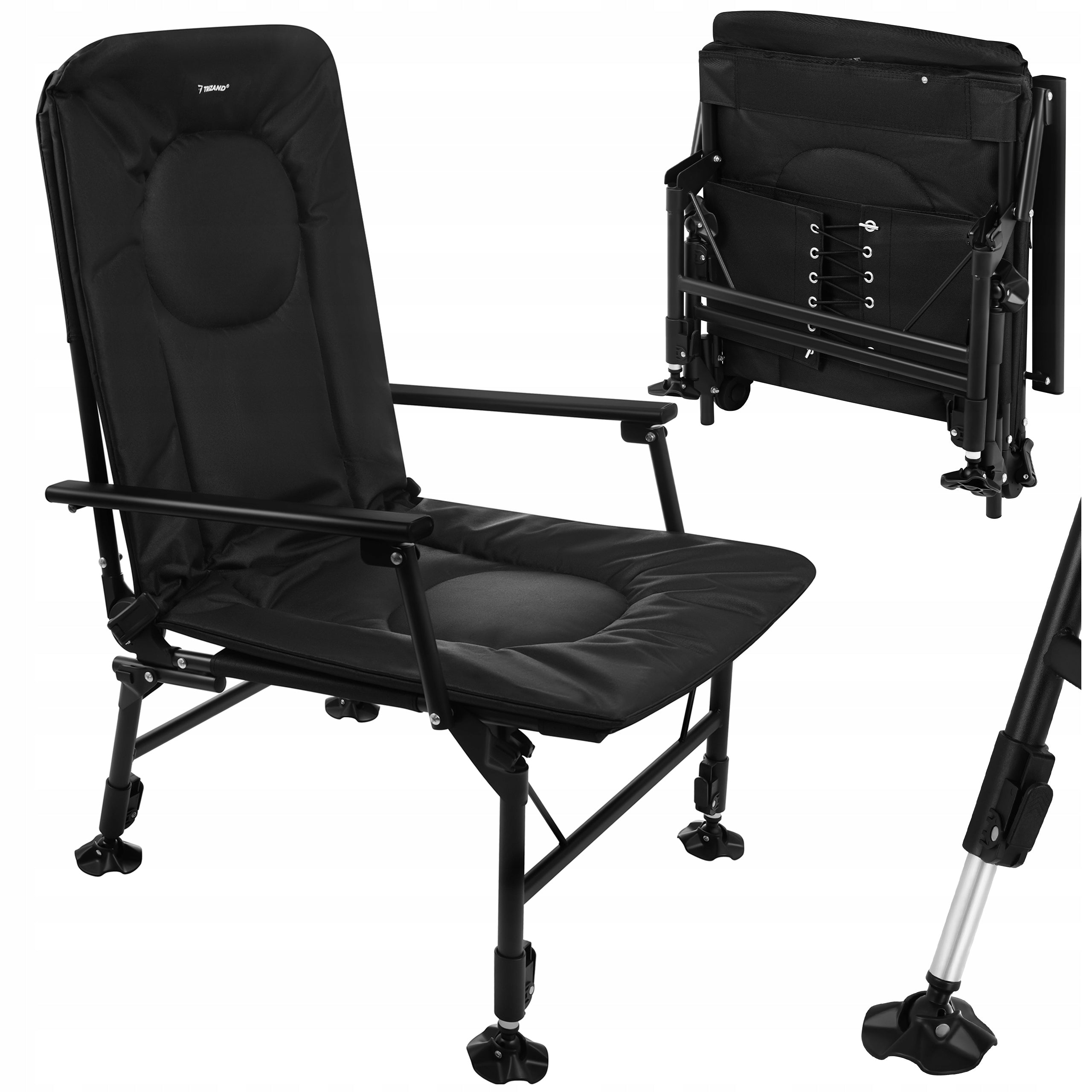Fishing Chair Folding Adjustable with Hiking Backrest 120kg for Fish