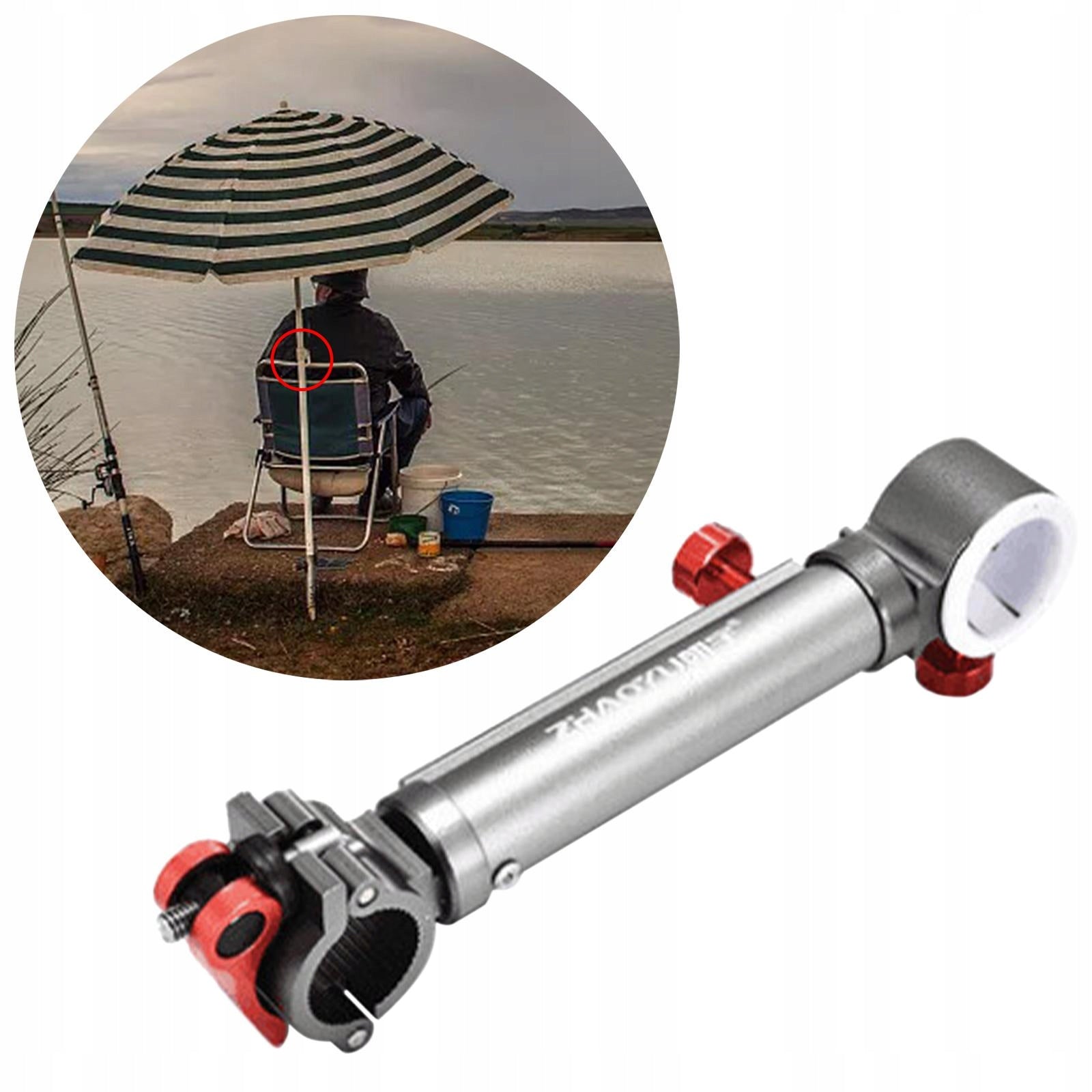 Fishing Chair Umbrella Holder Tackle 360 Degree Rotation Accs Portable Grey Manufacturer code Hellery-66034802