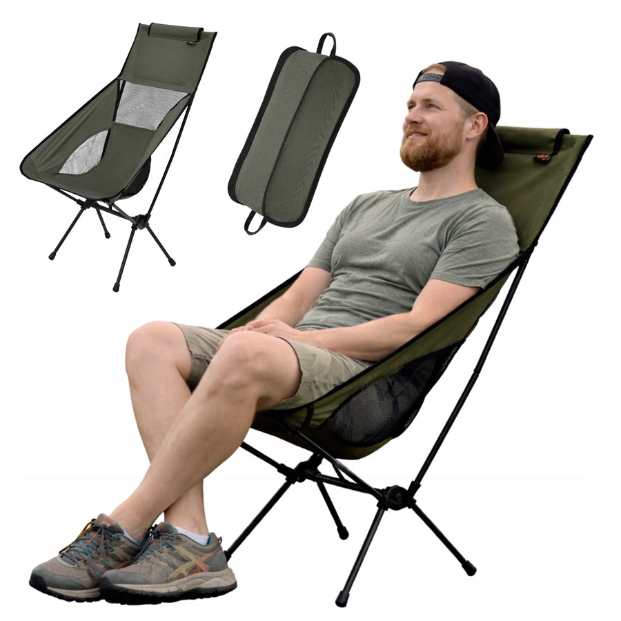 Fishing Hiking Chair With Fish Backrest Compact + Cover Packaging status original