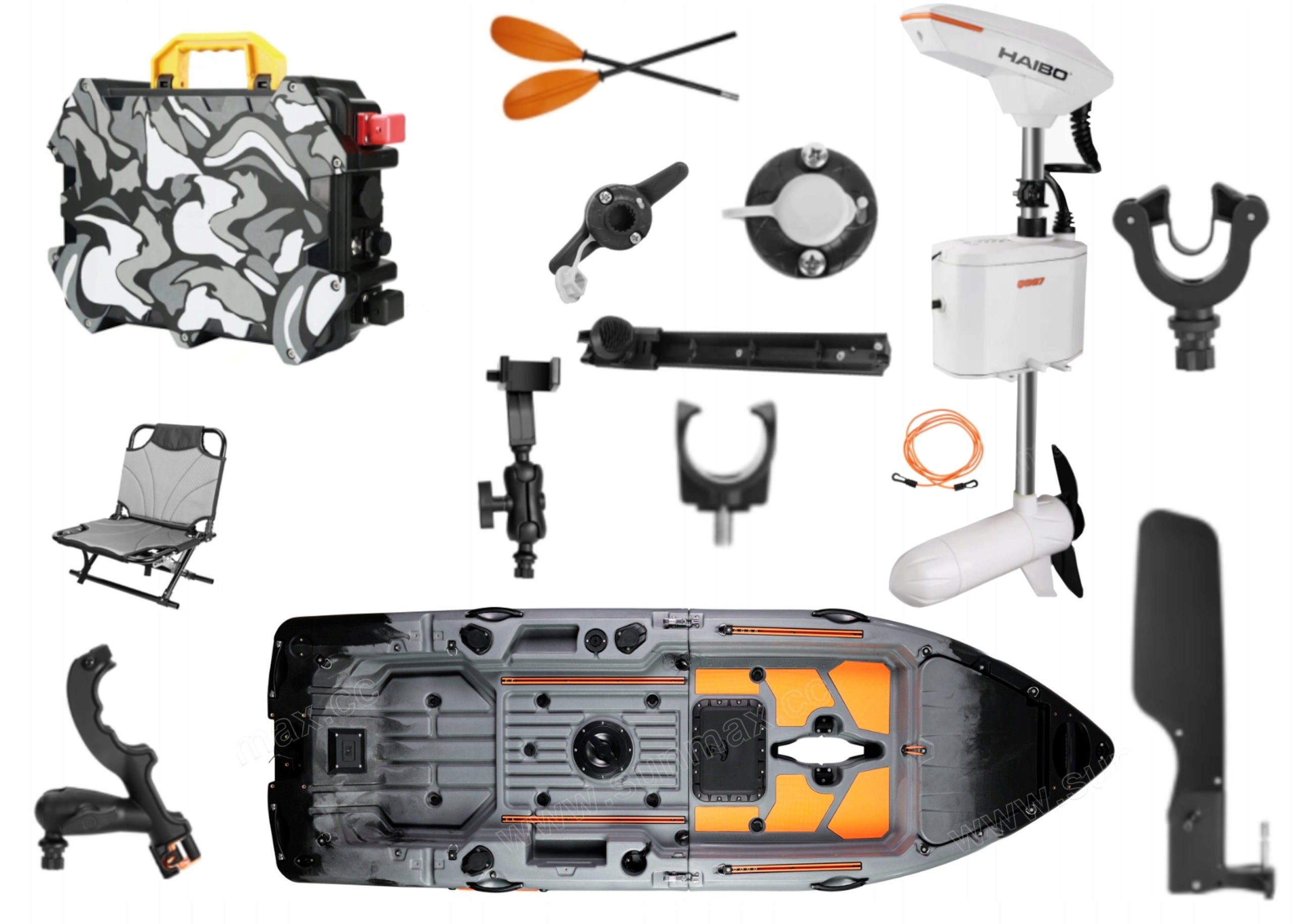 Fishing Kayak Haibo Baittrack Modular Motor GPS Anchor Battery 1 Pers