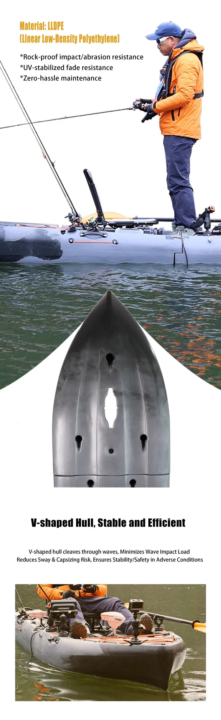 Fishing Kayak Haibo Baittrack Split Type Modular Folding Kayak 2 Seater Model Baittrack Split-Type 2-os