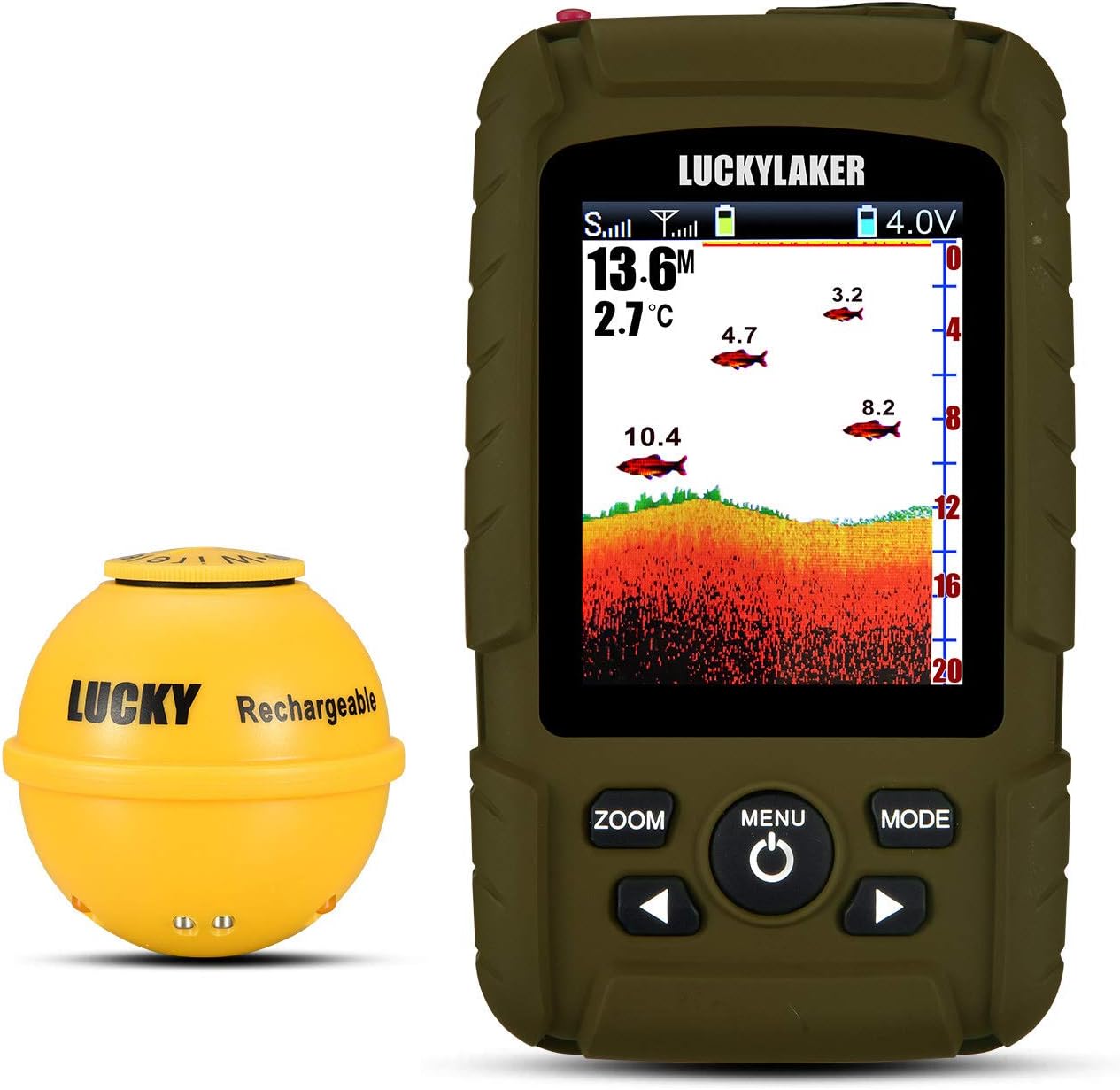Fishing : LUCKY Portable waterproof sonar fish detector for anglers