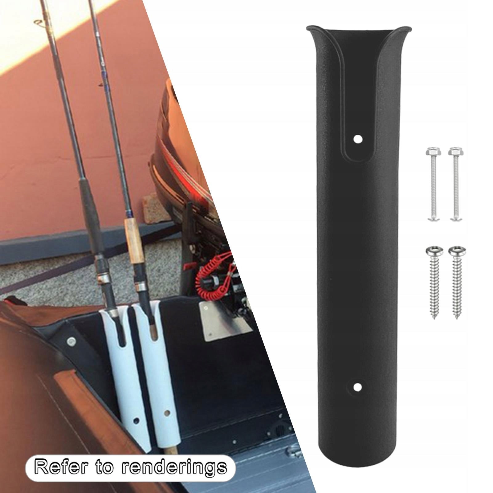 Fishing Rod Holder, Portable Boat Rod Tube, Black Model Uchwyty wędkarskie wspornik wózka na łódź garażowa