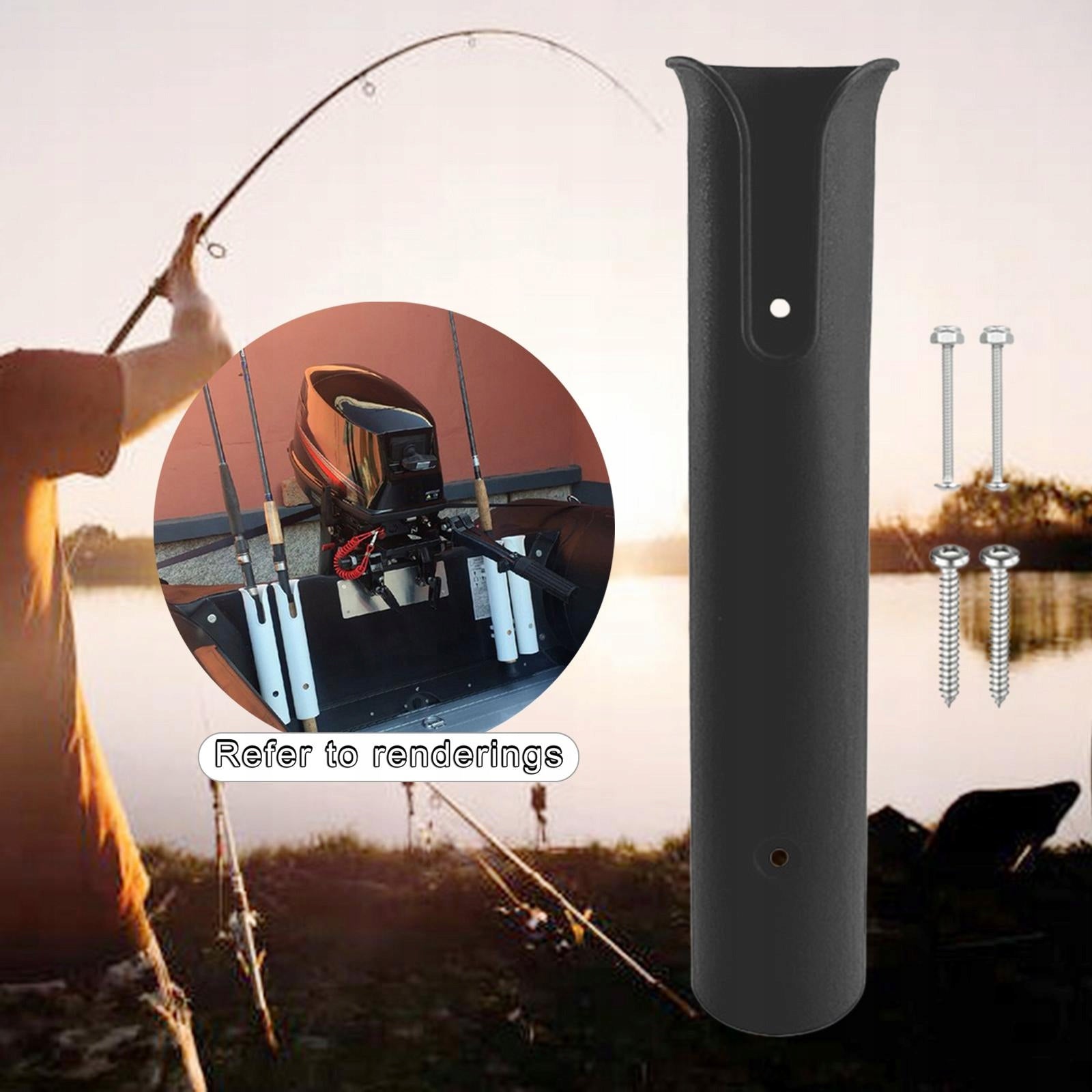 Fishing Rod Holder, Portable Boat Rod Tube, Black Weight 98 g
