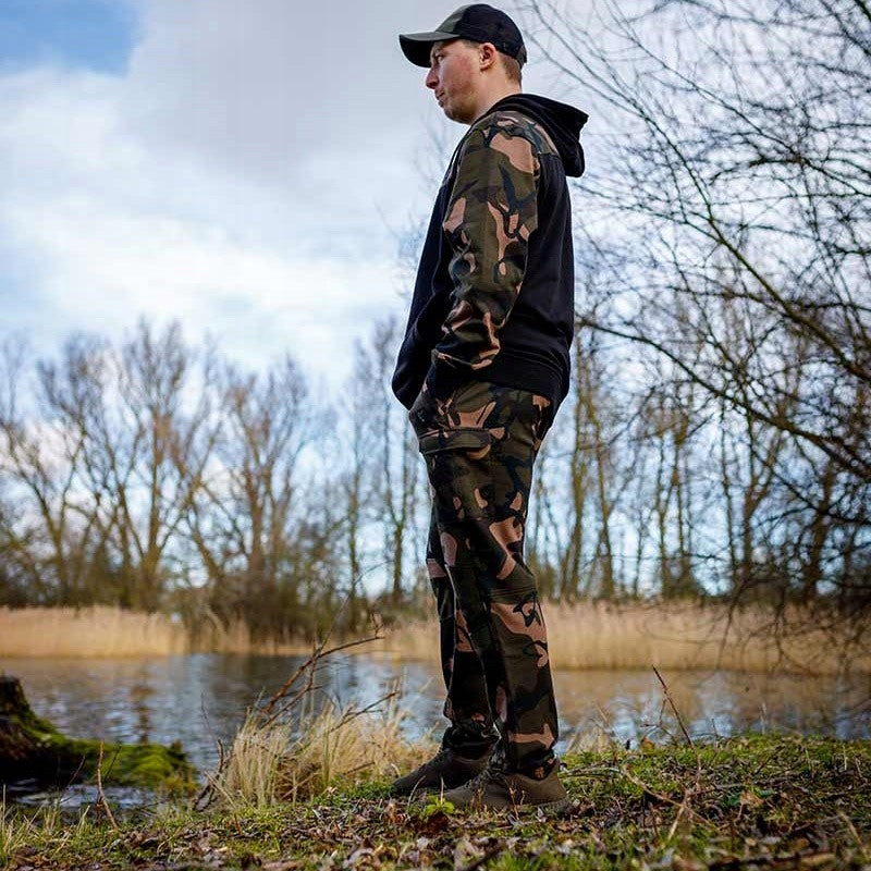 Fishing Sweatshirt With Hood Fox LW BLack/Camo Split Zip Hoody XXXL Packaging status original