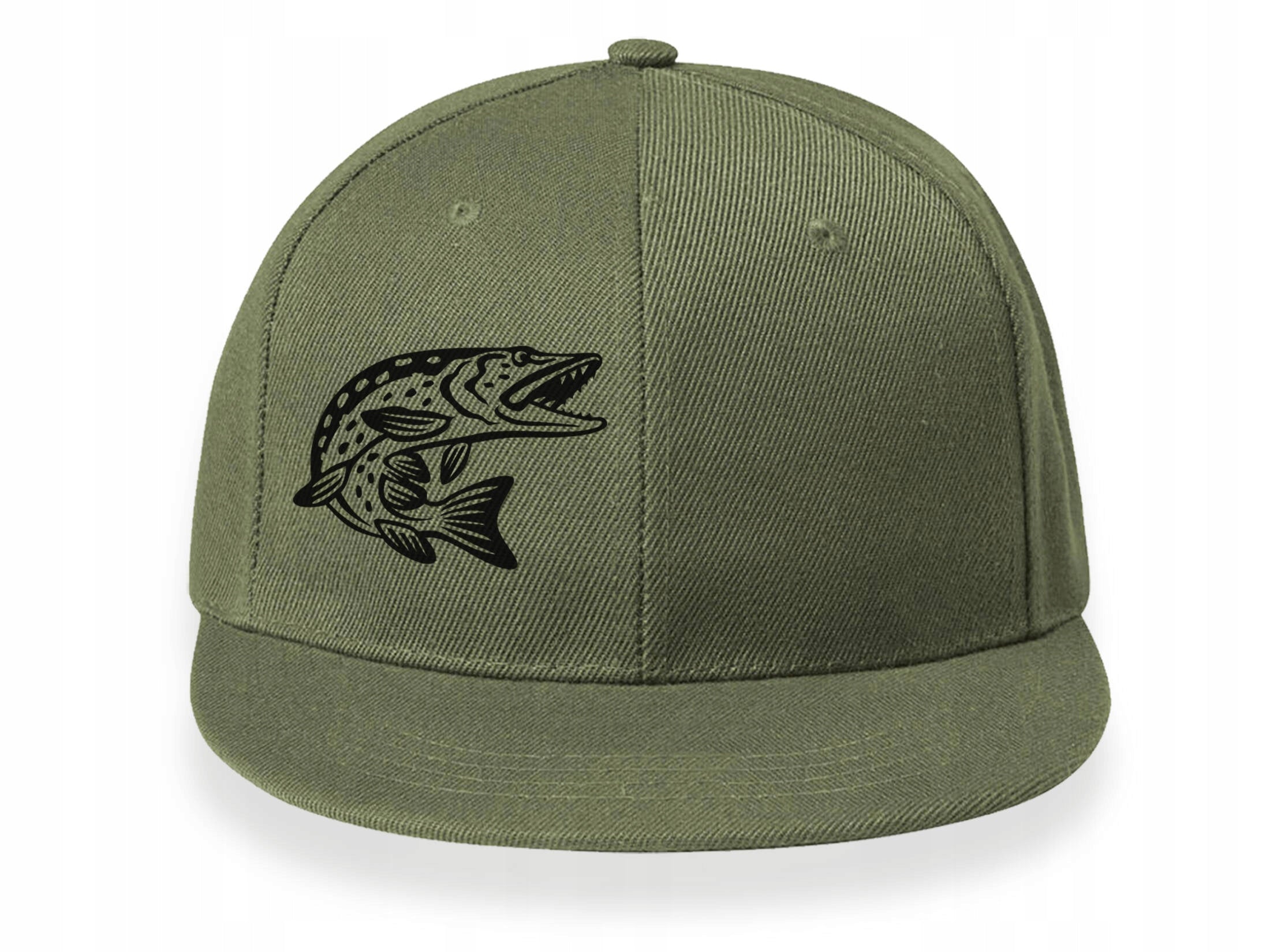 Fishing baseball cap adjustable khaki color for fish print PIKE Brand ForestMax