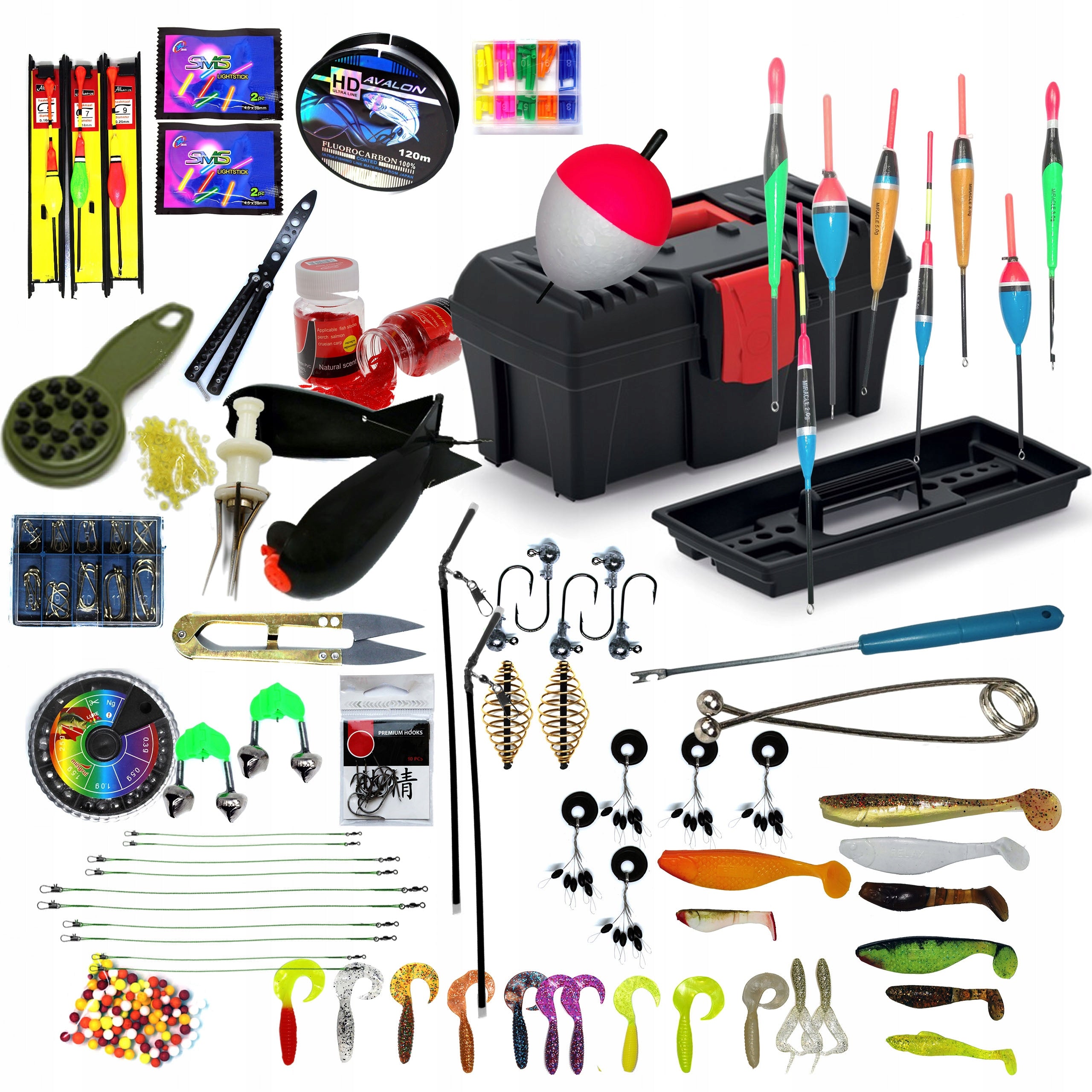 Fishing box set fish bait accessories float ground spinning