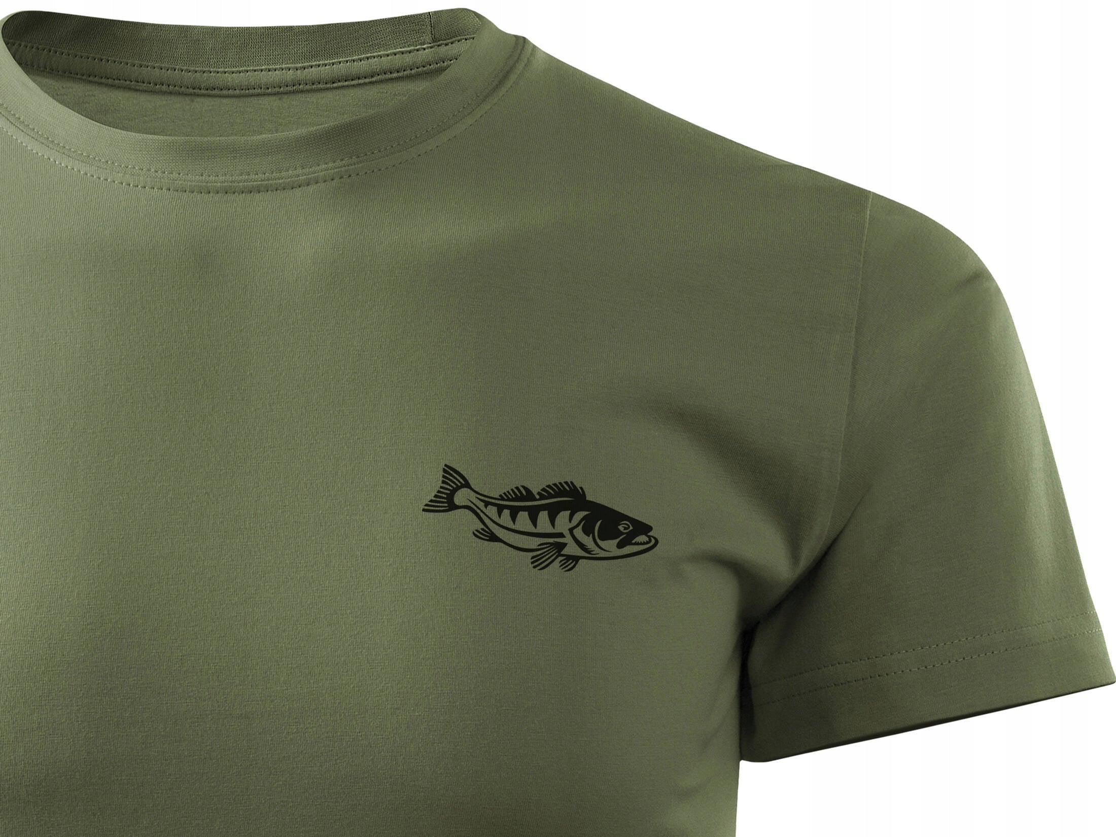 Fishing men's t-shirt khaki color small print ZANDER size S