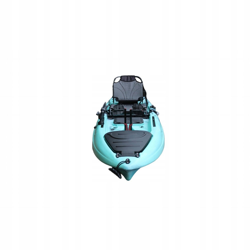 Fishing pedal kayak AMBER CEBO 9.4, FLAP 285 x 85 x 35 cm, Black Cyan, HDPE Brand AMBER SPORT