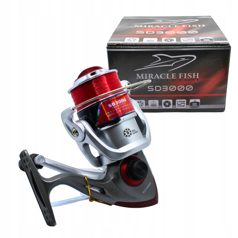 Fishing reel 3000 with front brake Miracle SD3000 6 SOLID BEARINGS