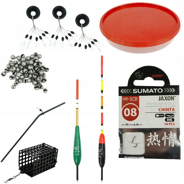 Fishing set JAXON FISHING ROD telescope, REEL, Fishing line, float basket Number of sections 6
