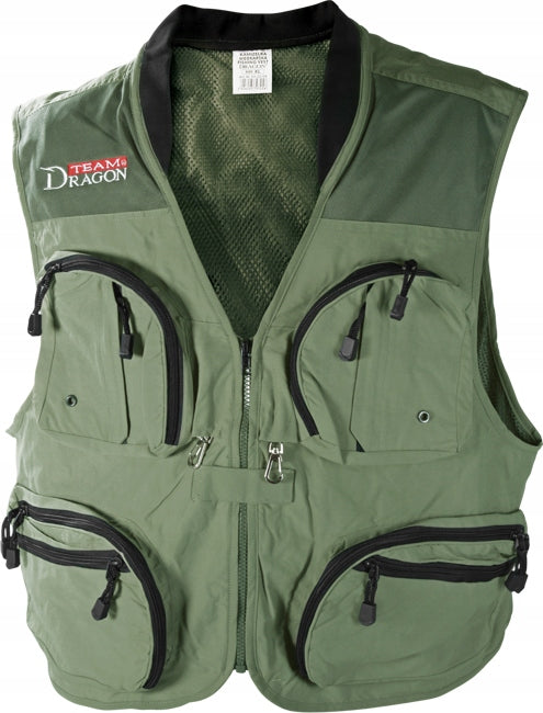 Fishing vest TEAM DRAGON XL FOR ANGLER COMFORTABLE FOR FISH PRACTICAL