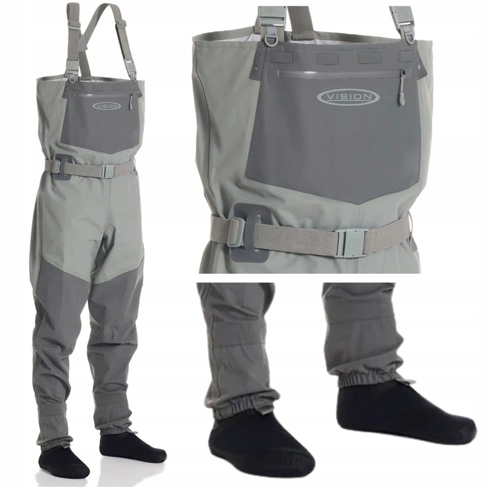 Fishing waders Breathable Bottoms Vision Koski Grey V4710-LS