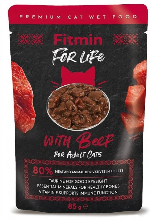 Fitmin For Life SACHET of fillets with beef in sauce for cats 85 g