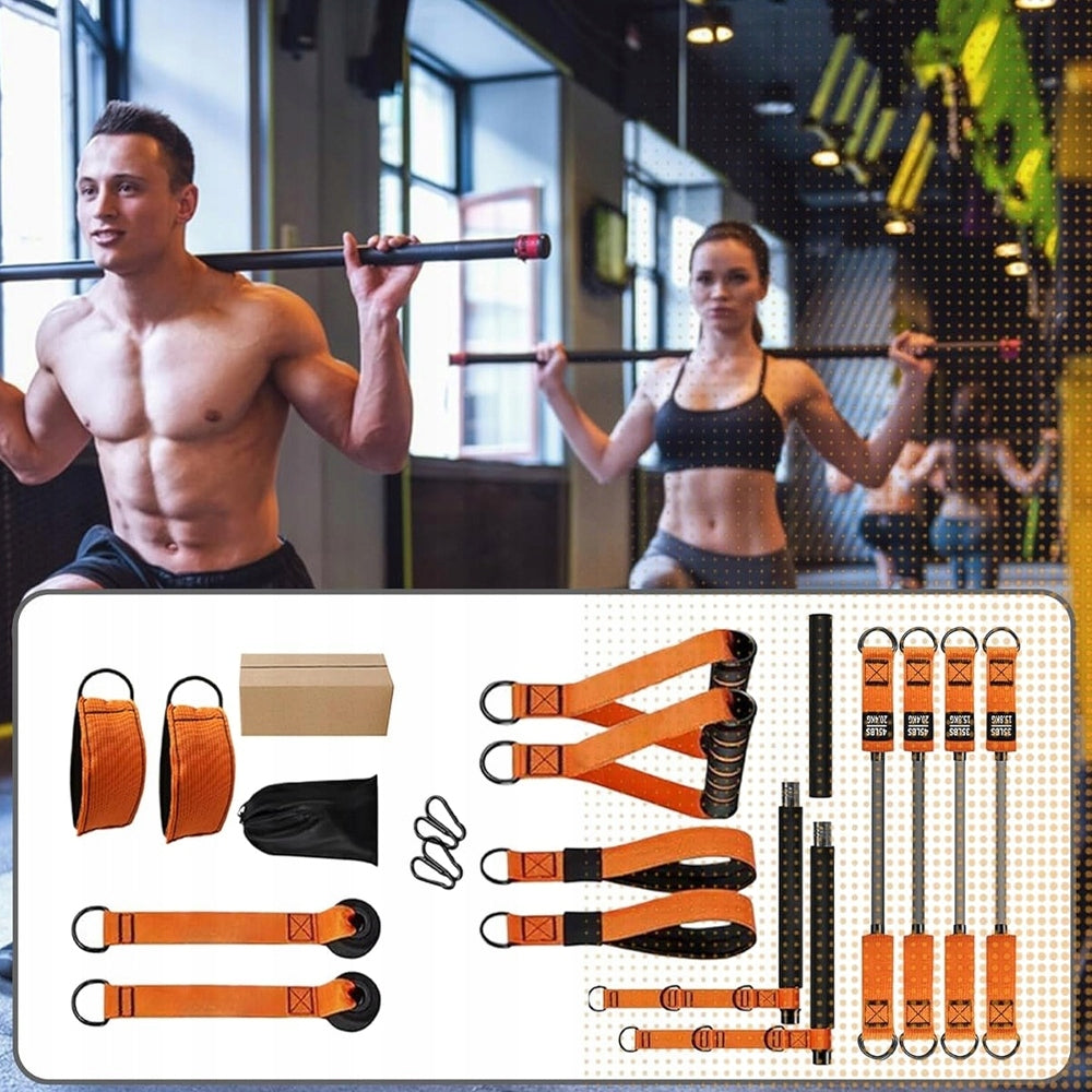 Fitness Exercise Rubber Set + Resistance Band Bag Strong For Training Belts Length 54 cm