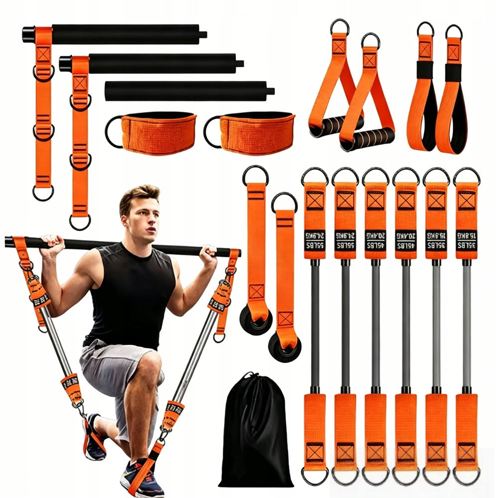 Fitness Exercise Rubber Set + Resistance Band Bag Strong For Training Belts