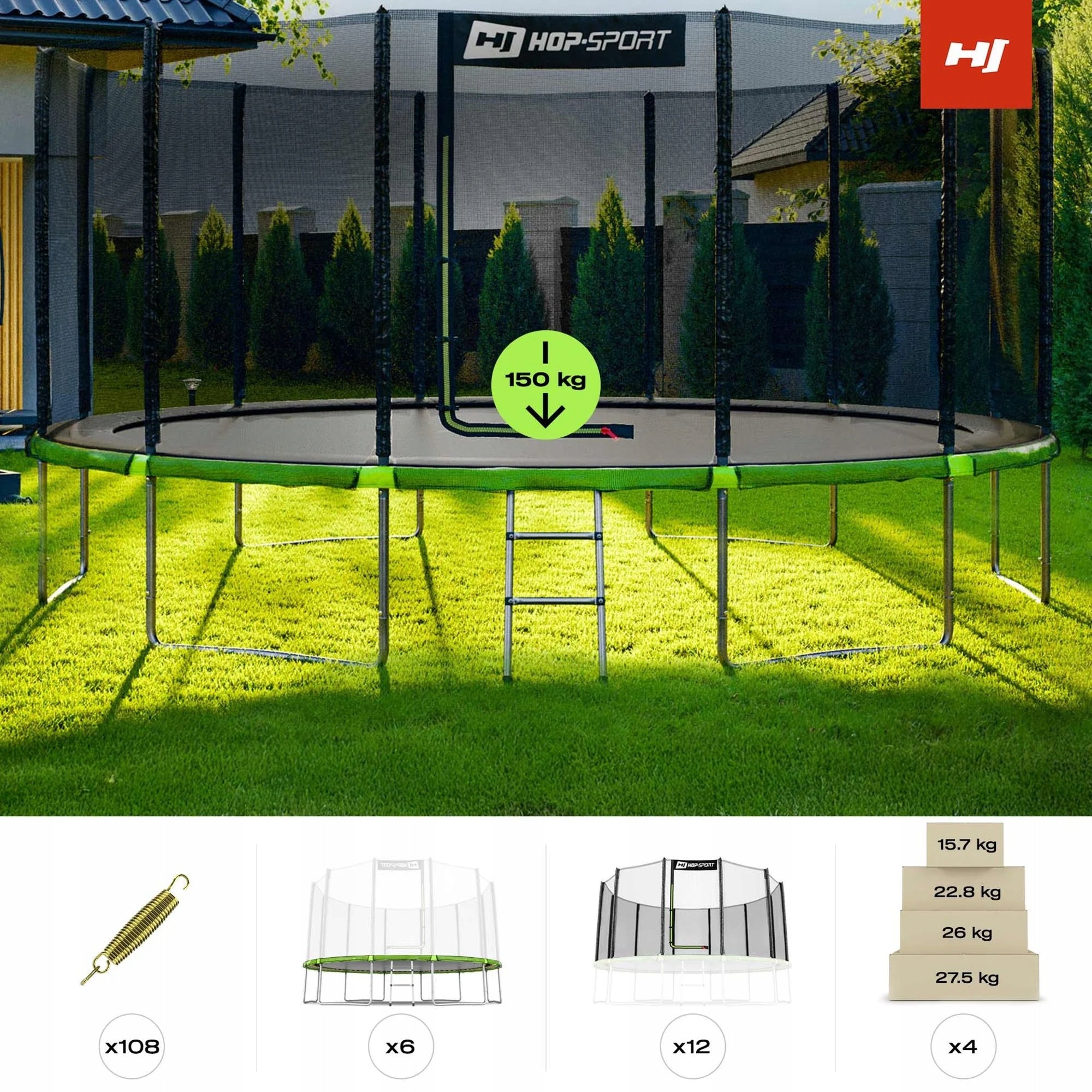 Fitness Garden Trampoline 16ft 488cm With Outdoor Mesh Large For Kids Kind with net