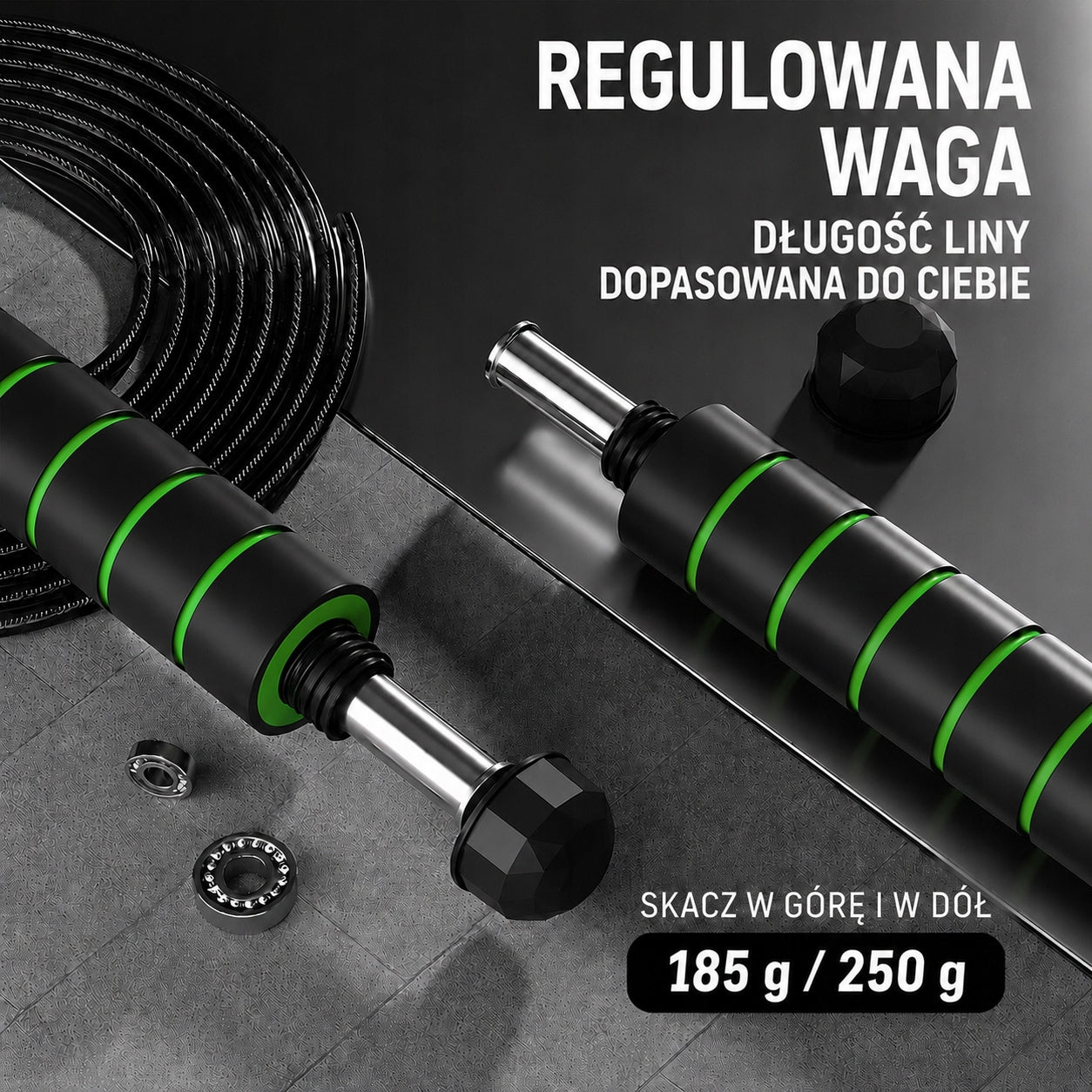 Fitness Weighted Jump Rope with Metal Refills Adjustable with Bearings Packaging status original