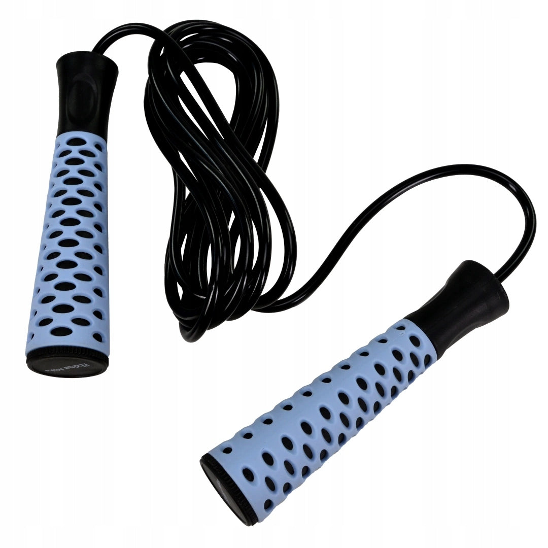 Fitness jump rope with non-slip studs and bearings Color blue