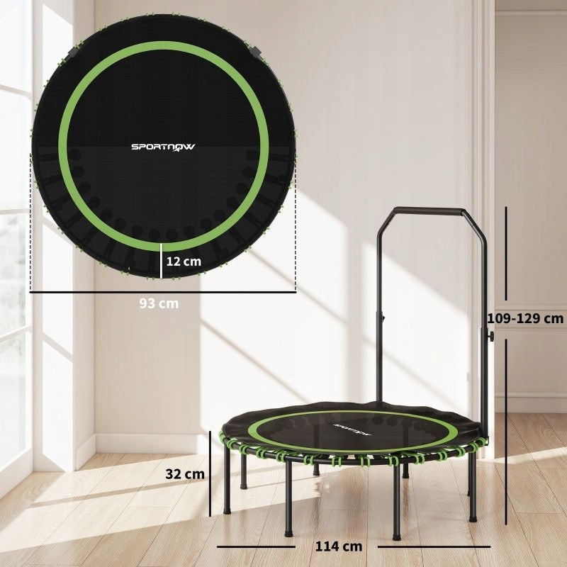 Fitness trampoline, adjustable handle, Green, for cardio exercises Manufacturer code T3323P396511-1