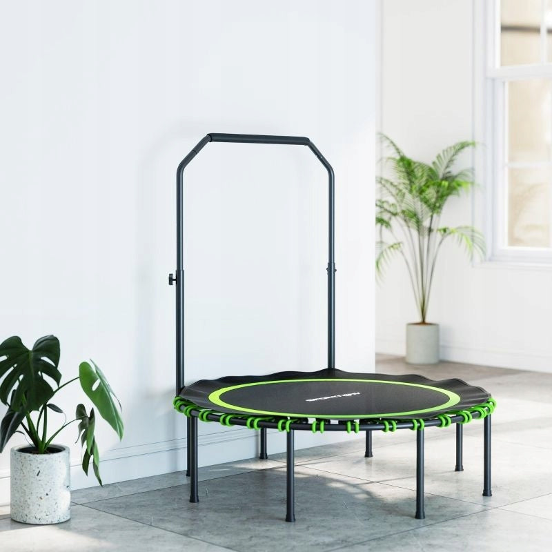 Fitness trampoline, adjustable handle, Green, for cardio exercises Max. weight load 1 kg