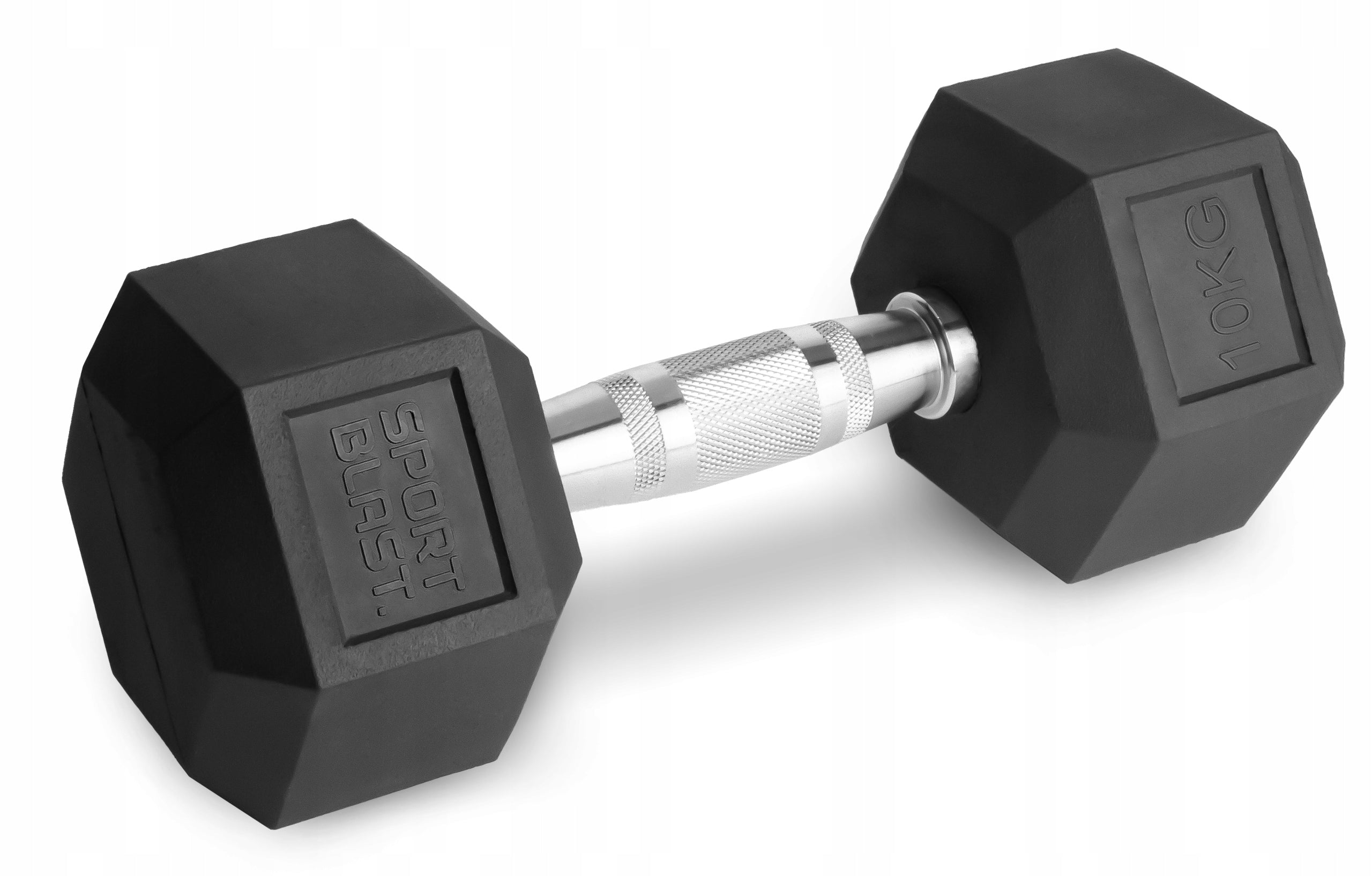 Fixed dumbbells 2x10kg cast iron rubberized SET 20kg HEX for training SOLID Brand SPORT BLAST