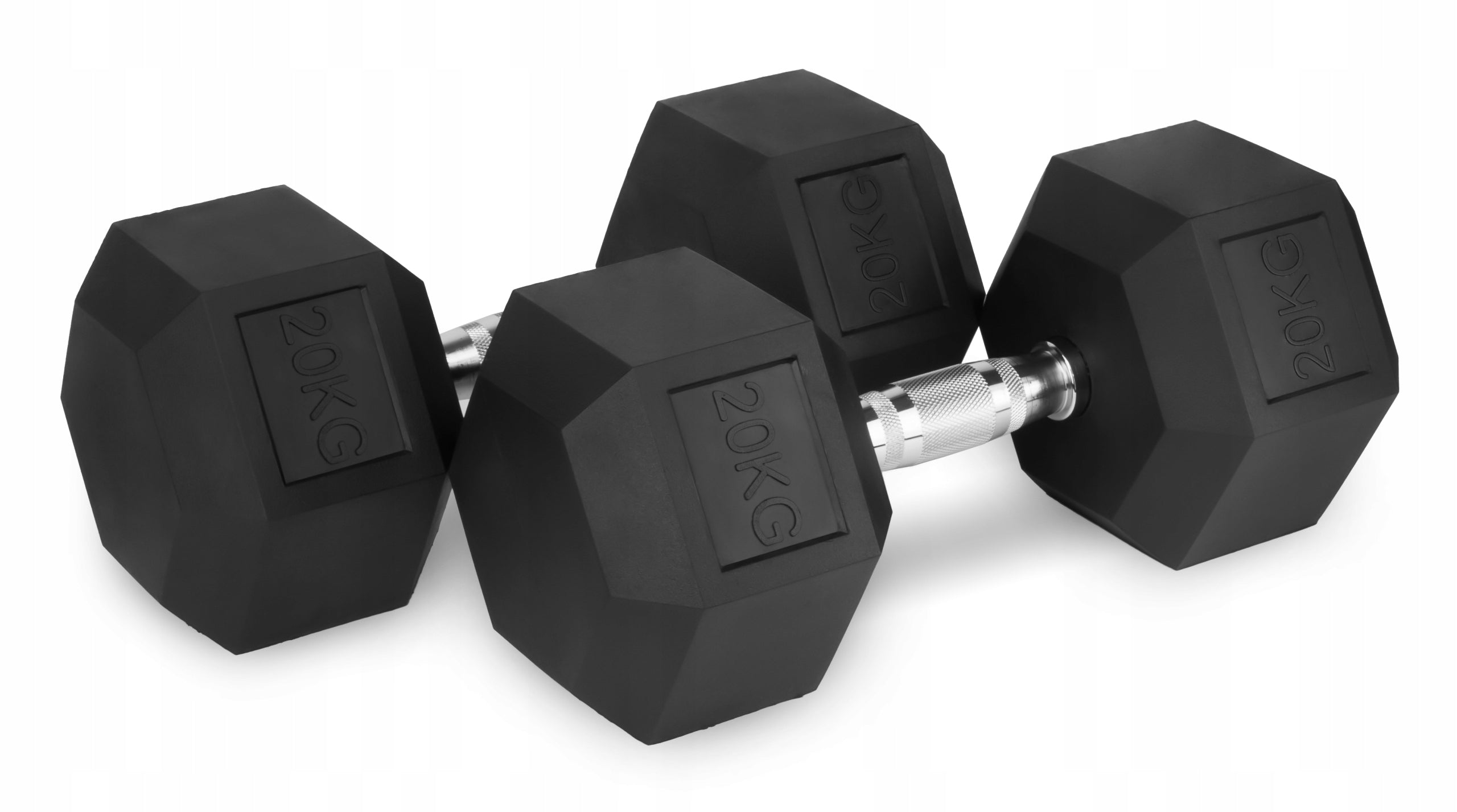 Fixed dumbbells 2x20kg cast iron rubberized SET 40kg HEX for training SOLID EAN (GTIN) 5904169472683