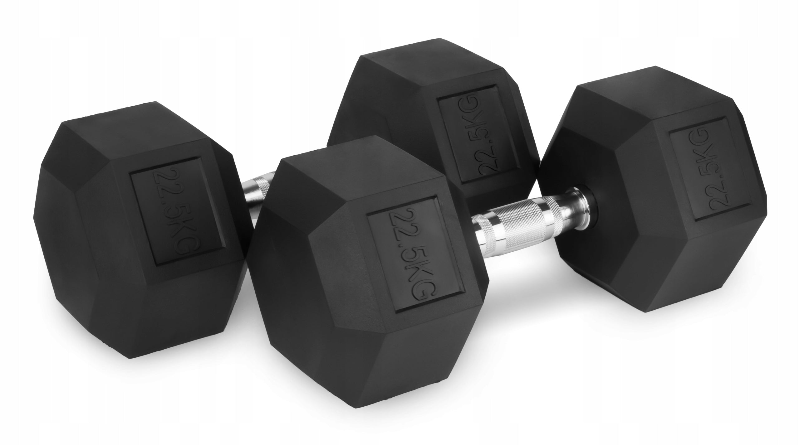 Fixed dumbbells 2x22,5kg cast iron rubberized SET 45kg HEX for training SOLID EAN (GTIN) 5904169472690