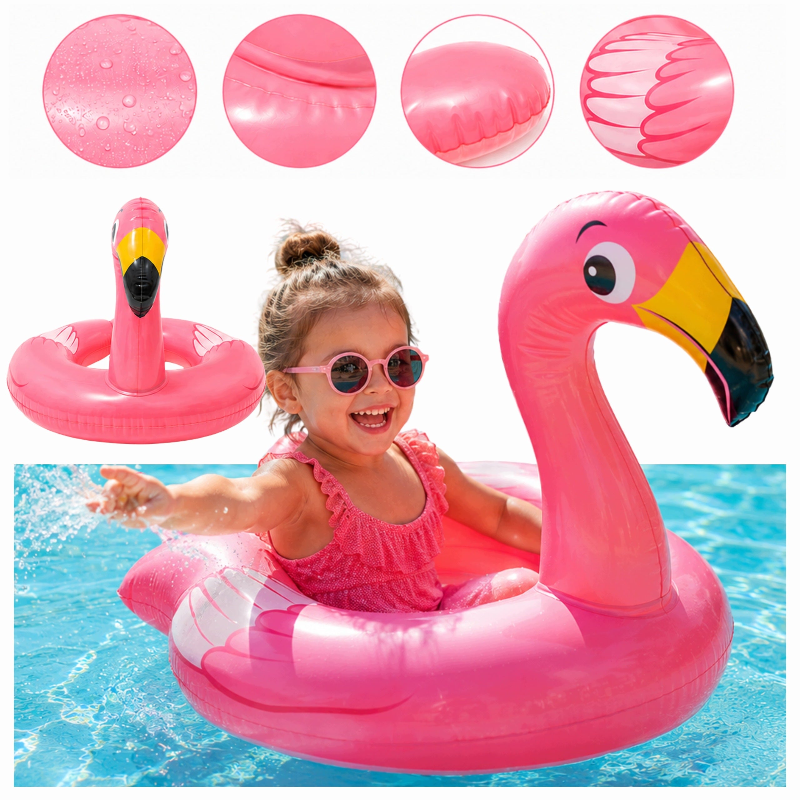 Flamingo Inflatable Swimming Wheel for Children 3 4 5 6 Years PVC 76x55 cm