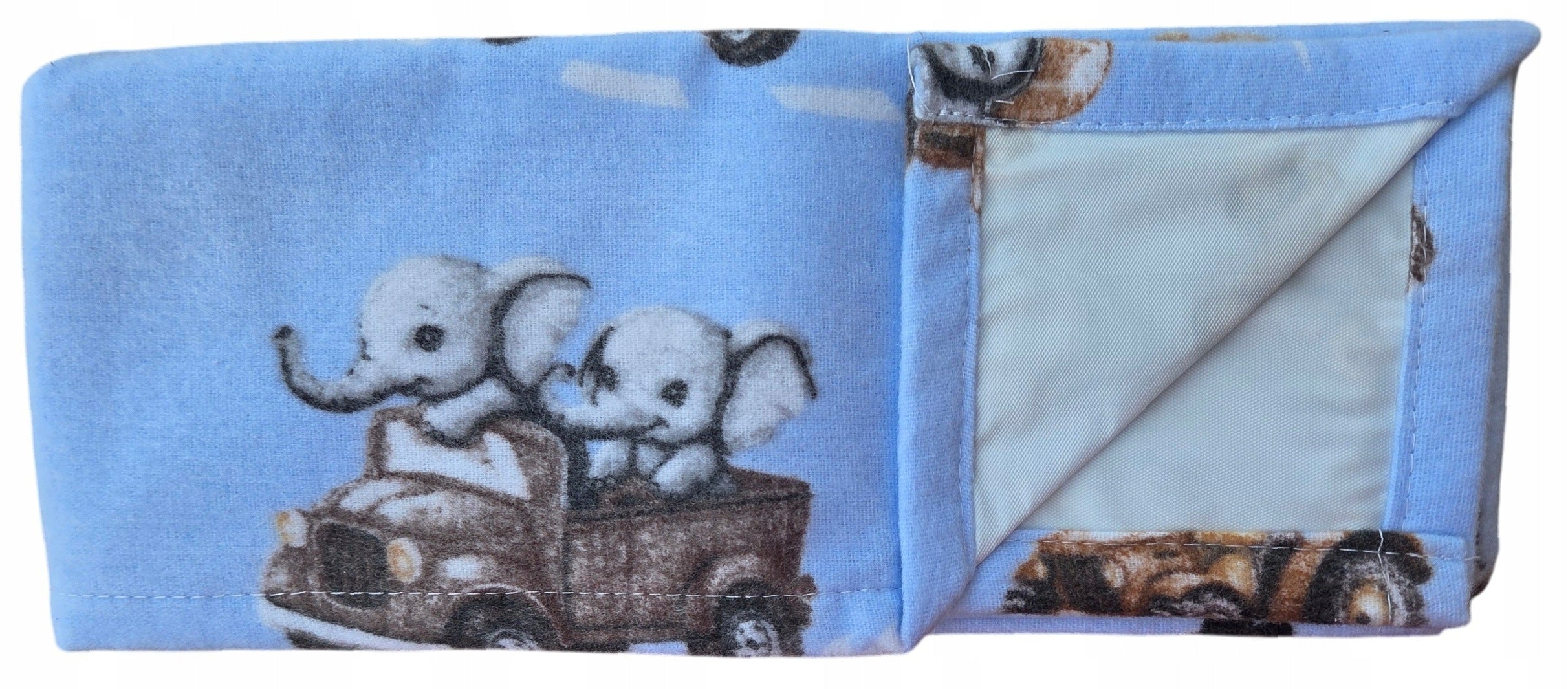 Flannel Diaper 50x60cm Blue Elephants – Poland Approved