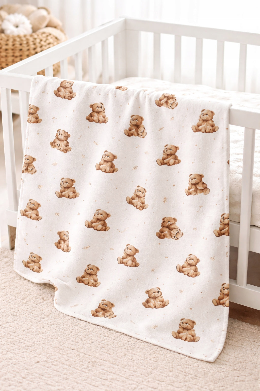 Flannel Diaper 80x80 Bears| Soft Cotton | Baby Blanket Packaging status original