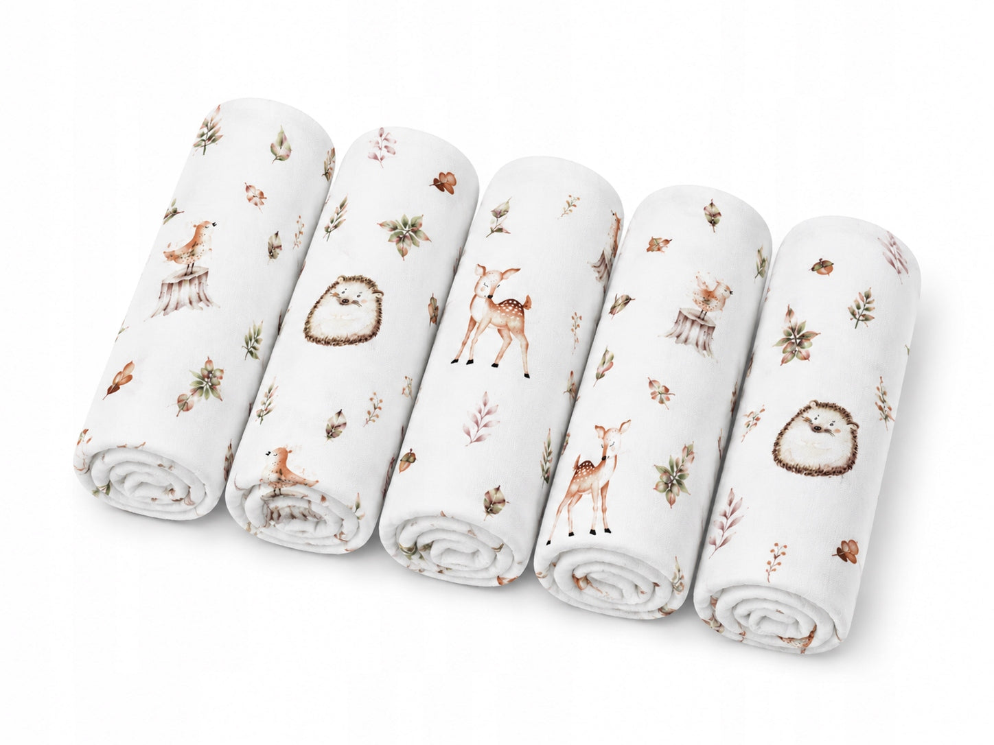 Flannel Wipes 5 pcs Forest White Szymex